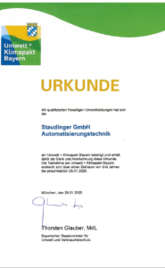 Zertifikat Umweltpakt Bayern 2025 Zertifikat Umweltpakt Bayern Staudinger ab 2025
